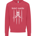 Devil Inside Grim Reaper Satan Skull Gothic Kids Sweatshirt Jumper Heliconia