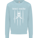 Devil Inside Grim Reaper Satan Skull Gothic Kids Sweatshirt Jumper Light Blue