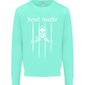 Devil Inside Grim Reaper Satan Skull Gothic Kids Sweatshirt Jumper Peppermint