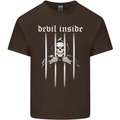 Devil Inside Grim Reaper Satan Skull Gothic Kids T-Shirt Childrens Chocolate