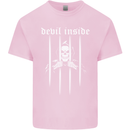 Devil Inside Grim Reaper Satan Skull Gothic Kids T-Shirt Childrens Light Pink