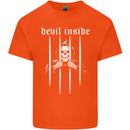 Devil Inside Grim Reaper Satan Skull Gothic Kids T-Shirt Childrens Orange