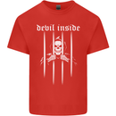 Devil Inside Grim Reaper Satan Skull Gothic Kids T-Shirt Childrens Red