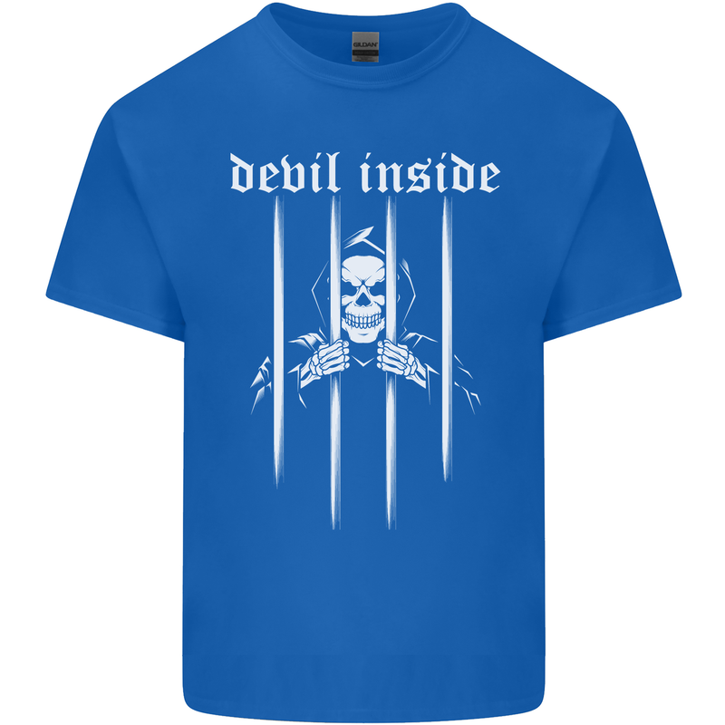 Devil Inside Grim Reaper Satan Skull Gothic Kids T-Shirt Childrens Royal Blue
