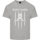 Devil Inside Grim Reaper Satan Skull Gothic Kids T-Shirt Childrens Sports Grey
