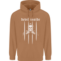 Devil Inside Grim Reaper Satan Skull Gothic Mens 80% Cotton Hoodie Caramel Latte
