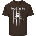 Devil Inside Grim Reaper Satan Skull Gothic Mens Cotton T-Shirt Tee Top Dark Chocolate