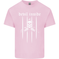 Devil Inside Grim Reaper Satan Skull Gothic Mens Cotton T-Shirt Tee Top Light Pink