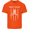 Devil Inside Grim Reaper Satan Skull Gothic Mens Cotton T-Shirt Tee Top Orange