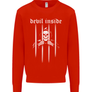 Devil Inside Grim Reaper Satan Skull Gothic Mens Sweatshirt Jumper Bright Red