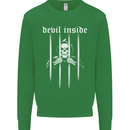 Devil Inside Grim Reaper Satan Skull Gothic Mens Sweatshirt Jumper Irish Green