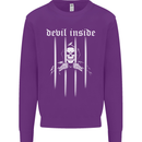 Devil Inside Grim Reaper Satan Skull Gothic Mens Sweatshirt Jumper Purple
