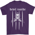 Devil Inside Grim Reaper Satan Skull Gothic Mens T-Shirt Cotton Gildan Purple