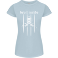 Devil Inside Grim Reaper Satan Skull Gothic Womens Petite Cut T-Shirt Light Blue