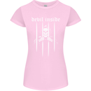 Devil Inside Grim Reaper Satan Skull Gothic Womens Petite Cut T-Shirt Light Pink
