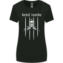 Devil Inside Grim Reaper Satan Skull Gothic Womens Wider Cut T-Shirt Black