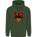 Devil Inside Me Satanic Cat Demon Evil Childrens Kids Hoodie Forest Green
