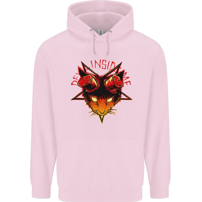 Devil Inside Me Satanic Cat Demon Evil Childrens Kids Hoodie Light Pink