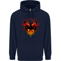 Devil Inside Me Satanic Cat Demon Evil Childrens Kids Hoodie Navy Blue