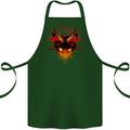 Devil Inside Me Satanic Cat Demon Evil Cotton Apron 100% Organic Forest Green