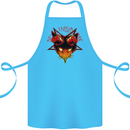 Devil Inside Me Satanic Cat Demon Evil Cotton Apron 100% Organic Turquoise