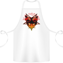 Devil Inside Me Satanic Cat Demon Evil Cotton Apron 100% Organic White