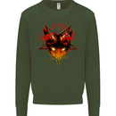 Devil Inside Me Satanic Cat Demon Evil Kids Sweatshirt Jumper Forest Green