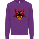 Devil Inside Me Satanic Cat Demon Evil Kids Sweatshirt Jumper Purple