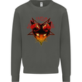 Devil Inside Me Satanic Cat Demon Evil Kids Sweatshirt Jumper Storm Grey