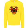 Devil Inside Me Satanic Cat Demon Evil Kids Sweatshirt Jumper Yellow