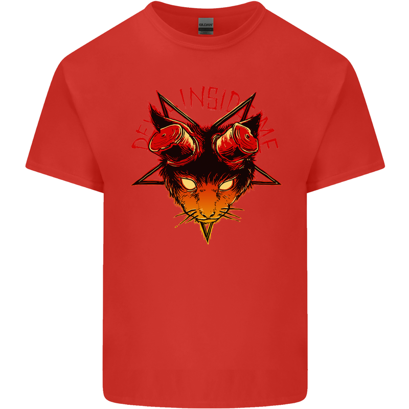Devil Inside Me Satanic Cat Demon Evil Kids T-Shirt Childrens Red