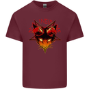 Devil Inside Me Satanic Cat Demon Evil Mens Cotton T-Shirt Tee Top Maroon