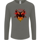 Devil Inside Me Satanic Cat Demon Evil Mens Long Sleeve T-Shirt Charcoal