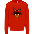 Devil Inside Me Satanic Cat Demon Evil Mens Sweatshirt Jumper Bright Red