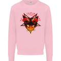 Devil Inside Me Satanic Cat Demon Evil Mens Sweatshirt Jumper Light Pink