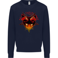 Devil Inside Me Satanic Cat Demon Evil Mens Sweatshirt Jumper Navy Blue