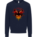 Devil Inside Me Satanic Cat Demon Evil Mens Sweatshirt Jumper Navy Blue
