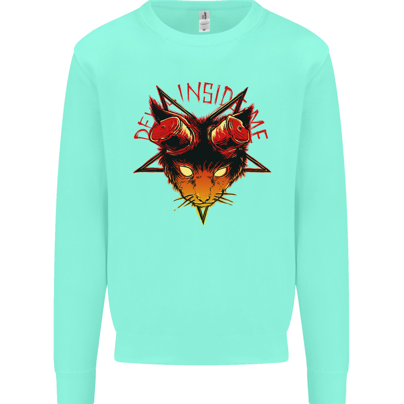 Devil Inside Me Satanic Cat Demon Evil Mens Sweatshirt Jumper Peppermint