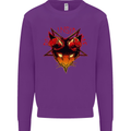 Devil Inside Me Satanic Cat Demon Evil Mens Sweatshirt Jumper Purple