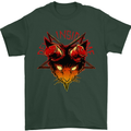 Devil Inside Me Satanic Cat Demon Evil Mens T-Shirt Cotton Gildan Forest Green