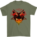 Devil Inside Me Satanic Cat Demon Evil Mens T-Shirt Cotton Gildan Military Green