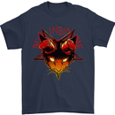 Devil Inside Me Satanic Cat Demon Evil Mens T-Shirt Cotton Gildan Navy Blue