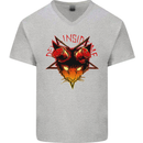 Devil Inside Me Satanic Cat Demon Evil Mens V-Neck Cotton T-Shirt Sports Grey