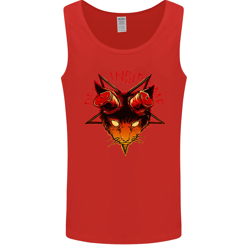 Devil Inside Me Satanic Cat Demon Evil Mens Vest Tank Top Red