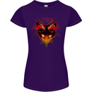 Devil Inside Me Satanic Cat Demon Evil Womens Petite Cut T-Shirt Purple