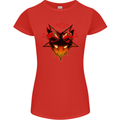 Devil Inside Me Satanic Cat Demon Evil Womens Petite Cut T-Shirt Red