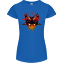 Devil Inside Me Satanic Cat Demon Evil Womens Petite Cut T-Shirt Royal Blue