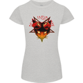 Devil Inside Me Satanic Cat Demon Evil Womens Petite Cut T-Shirt Sports Grey