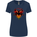 Devil Inside Me Satanic Cat Demon Evil Womens Wider Cut T-Shirt Navy Blue