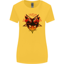 Devil Inside Me Satanic Cat Demon Evil Womens Wider Cut T-Shirt Yellow